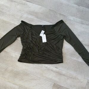 Elegant Olive Green Women's Top
